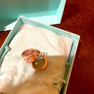 Rare TIFFANY & CO Sterling Silver Wide 1837 Huggie Hoop Earrings Vintage Boxed